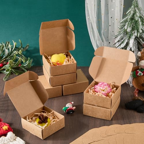 Cajas de regalo de Kraft pequeñas cajas cuadradas de cartón para regalos de festival 5