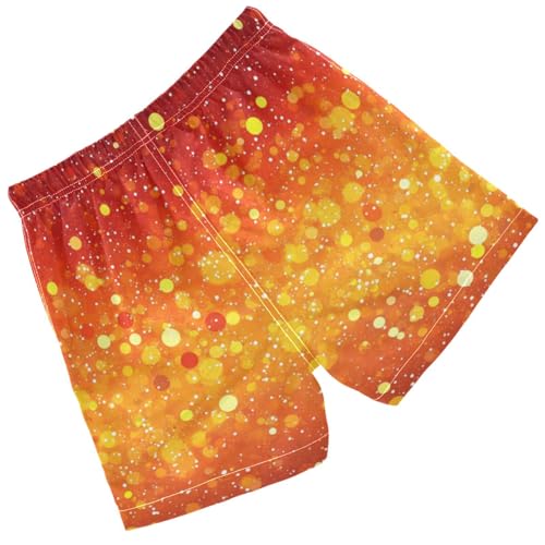 Pigsaly Boys Swim Trunks Bright Red Orange Yellow Gradient Flashing Glitter Boys Board Shorts Swimsuit Swimwear XS2