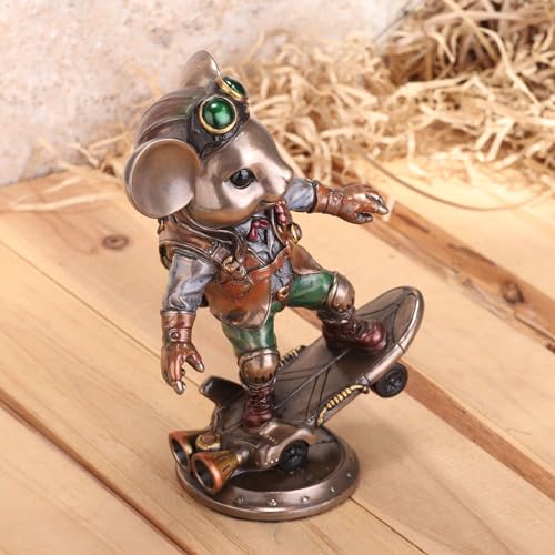 Statue souris steampunk Veronese finition bronze de collection