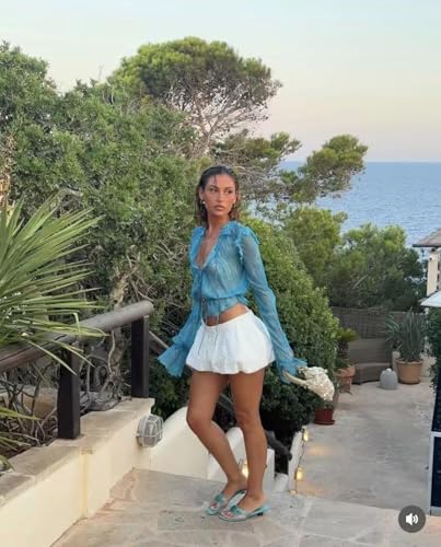 Womens Mini Skirts Lace Knit Low Waist Tiered Skirts Summer 20253