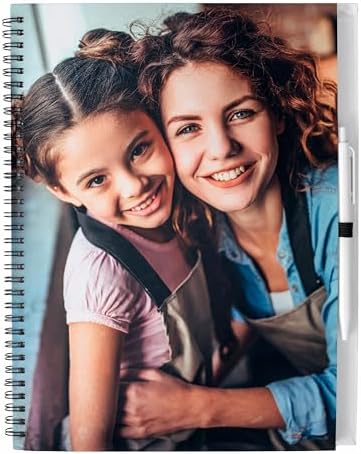 Regalo Original Cuaderno grande de tapa dura personalizado con foto o texto y con un bolígrafo incluido 29,5 cm x 22 cm