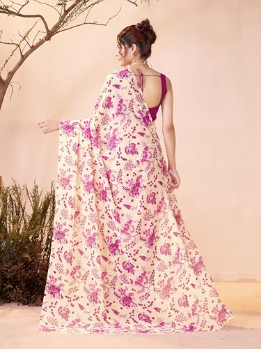 Image of Garden Vareli Women Georgette All Over Floral Printed Saree