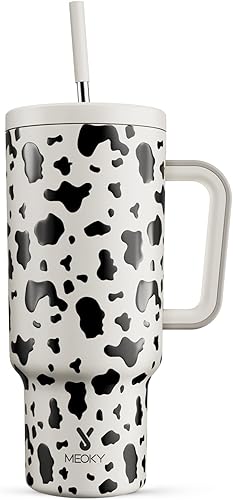 Miniatura 7 de Meoky Regalos para el día de San Valentín, vaso de 40 onzas con asa y popote, vaso con tapa y popote, vaso aislado de acero inoxidable para viaje,