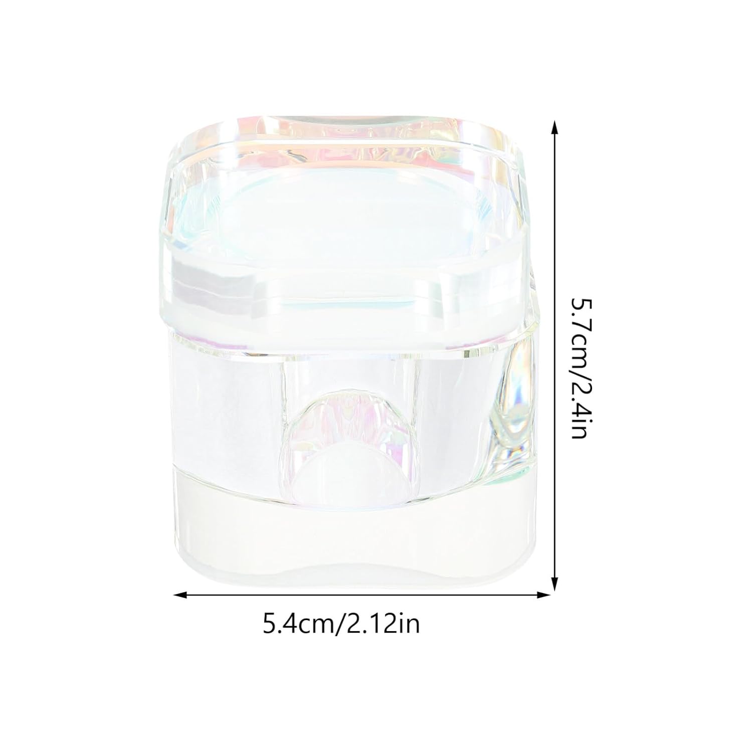 Beaupretty Nail Dappen Dish with Lid Crystal Glass Manicure Cup 2.24X2.12X2.12In Lightweight Portable Nail Dish Cup for Acrylic Supplies Mixing Powder and Liquid