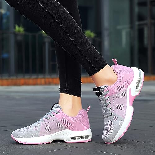 Image of Padgene Womens Sneakers Air Cushion Running Shoes Lightweight Tennis Walking Shoes Mesh Breathable Gym Work Fashion Sneakers Athletic Comfortable Casual