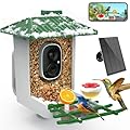 Smart Bird Feeder with Camera Solar Powered, 2K HD WiFi Live View Bird Feeders for Outdoors, AI Birds Recognition & Instant Alerts,Weatherproof Design – Best Gift for BirdLovers & Garden Birdwatching
