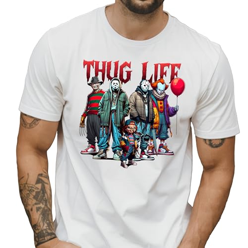 Thug Life Horror Shirt - Horror Graphic T-shirt & Sweatshirt - Thug Life Halloween Menacing Masks Unisex Shirts4