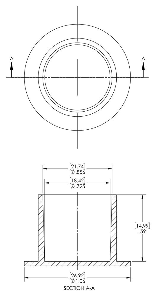 Caplugs ZEZ81AH1 Plastic Non-Threaded NPT Cap EZC-8, PE-LD, Cap ID .725