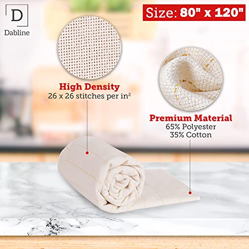 Image of DABLINE 80 inch x 120 inch Primary Tufting Cloth for Rug Making and Punch Needle, Premium Monks Cloth for Cut and Loop Pile Guns, Fabric With Marked Lines