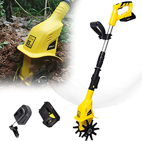Cultivador de jardín, cultivador/rotavador eléctrico de 20 V, 5200 mAh, cultivador de Suelo de Mano inalámbrico eléctrico, máquina de Cultivo de Herramientas de jardinería para hue