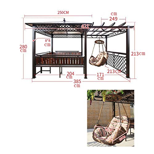 ACIYD Außenterrassen, Pavillon, Villa, Garten, Party, Überdachung, Pavillons for Patios mit Netting und Vorhängen Swing Chair, Outdoor Canopy Pavillon Villa Garten Pavillon Grape Rack – Bild 8