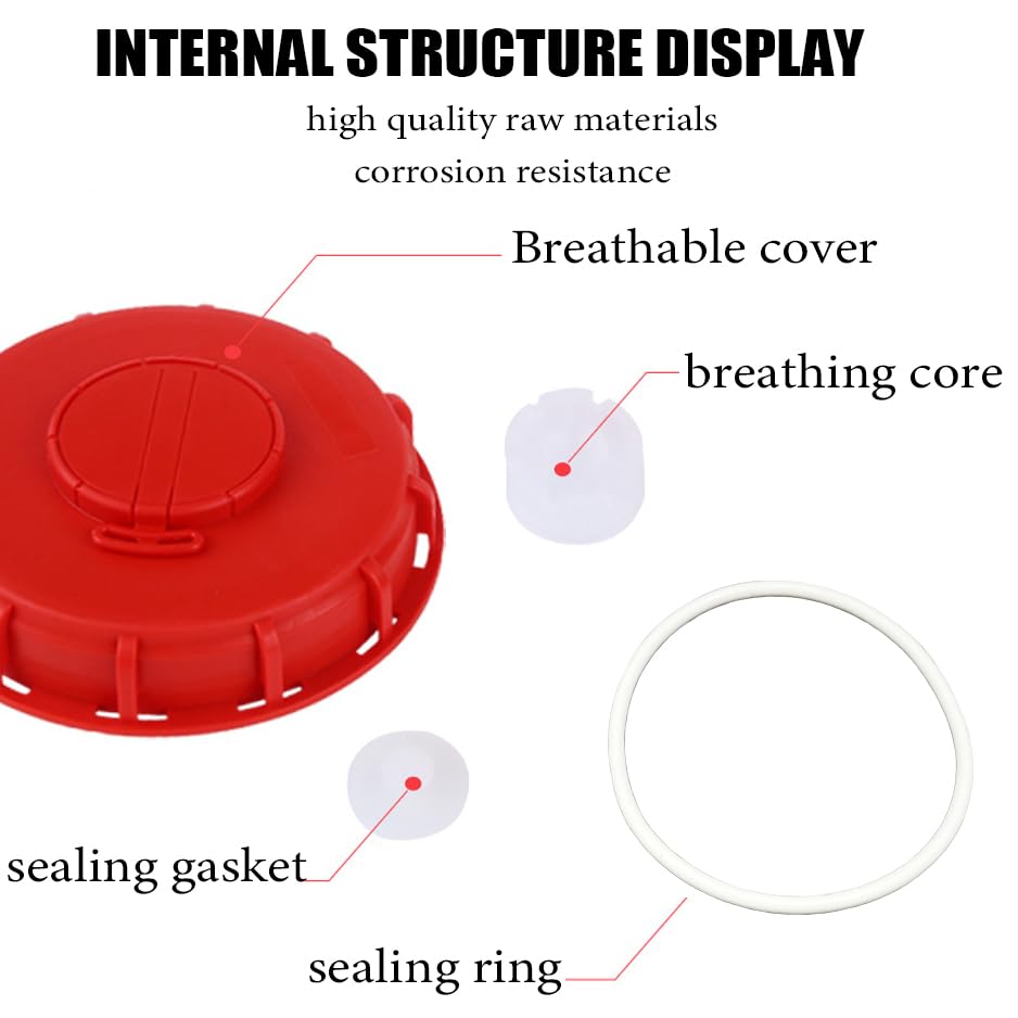 IBC Tank Lids Cover IBC Tote Lid Cap Water Tank Caps 163mm for Schutz Mauser,275-330 Gallon (Red Breathing Cover)