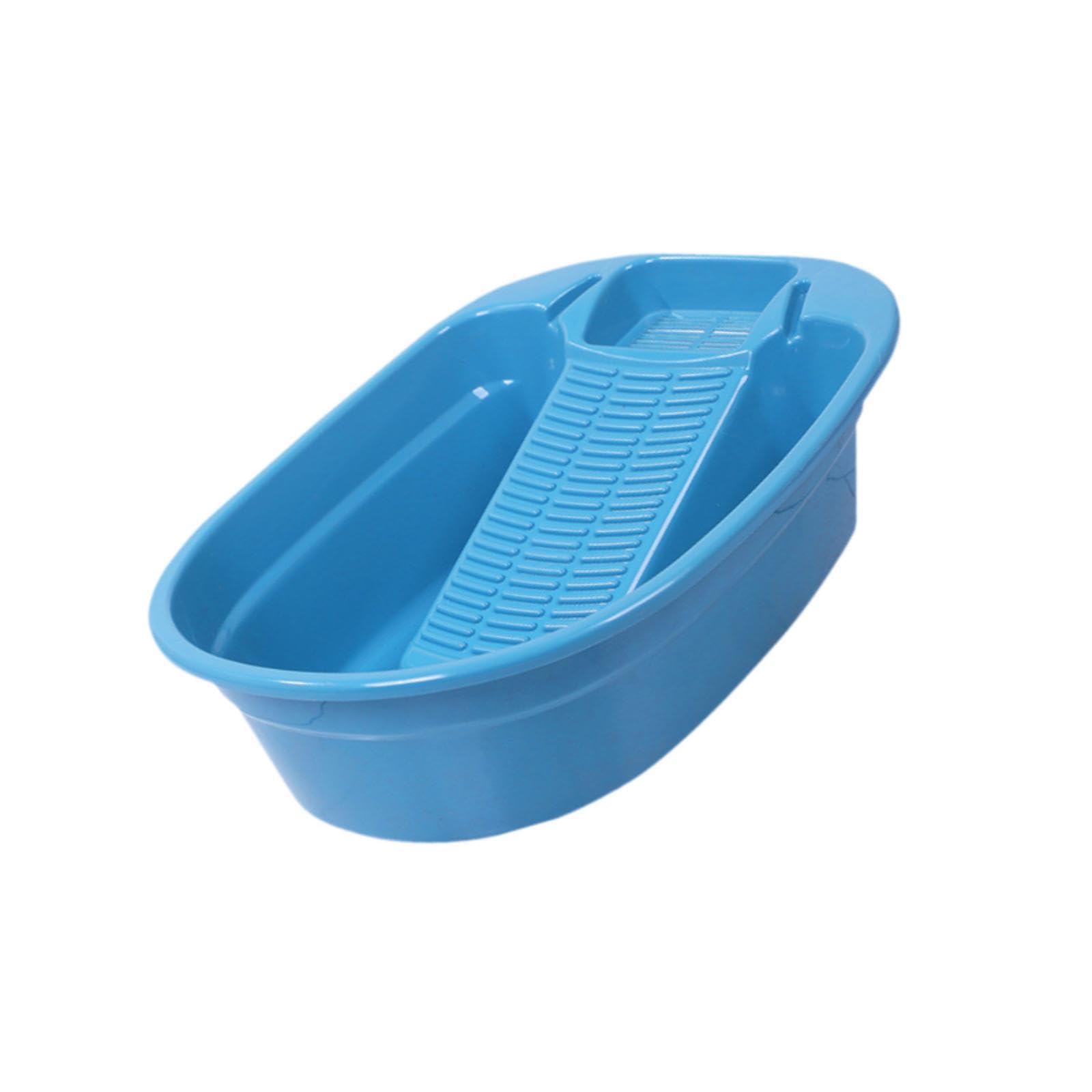 Alcxazs Blue Durable Mini Washing Bucket Laundry Basin With Washboard Everyday Household Cleaning Needs Laundry Tub Basin With Washboard Mini Hand, 41X32.5x15cm