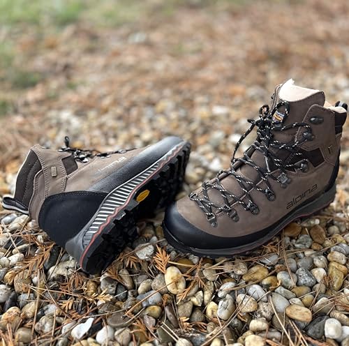 Alpina NEPAL Premium Men’s Mountaineering Boots – Nubuck Leather Sympatex Waterproof Hiking Boots with Slip Resistant Sole, VCP Fit System, E-Foam Cushioning, Crampon Compatible, Handmade in Europe 5