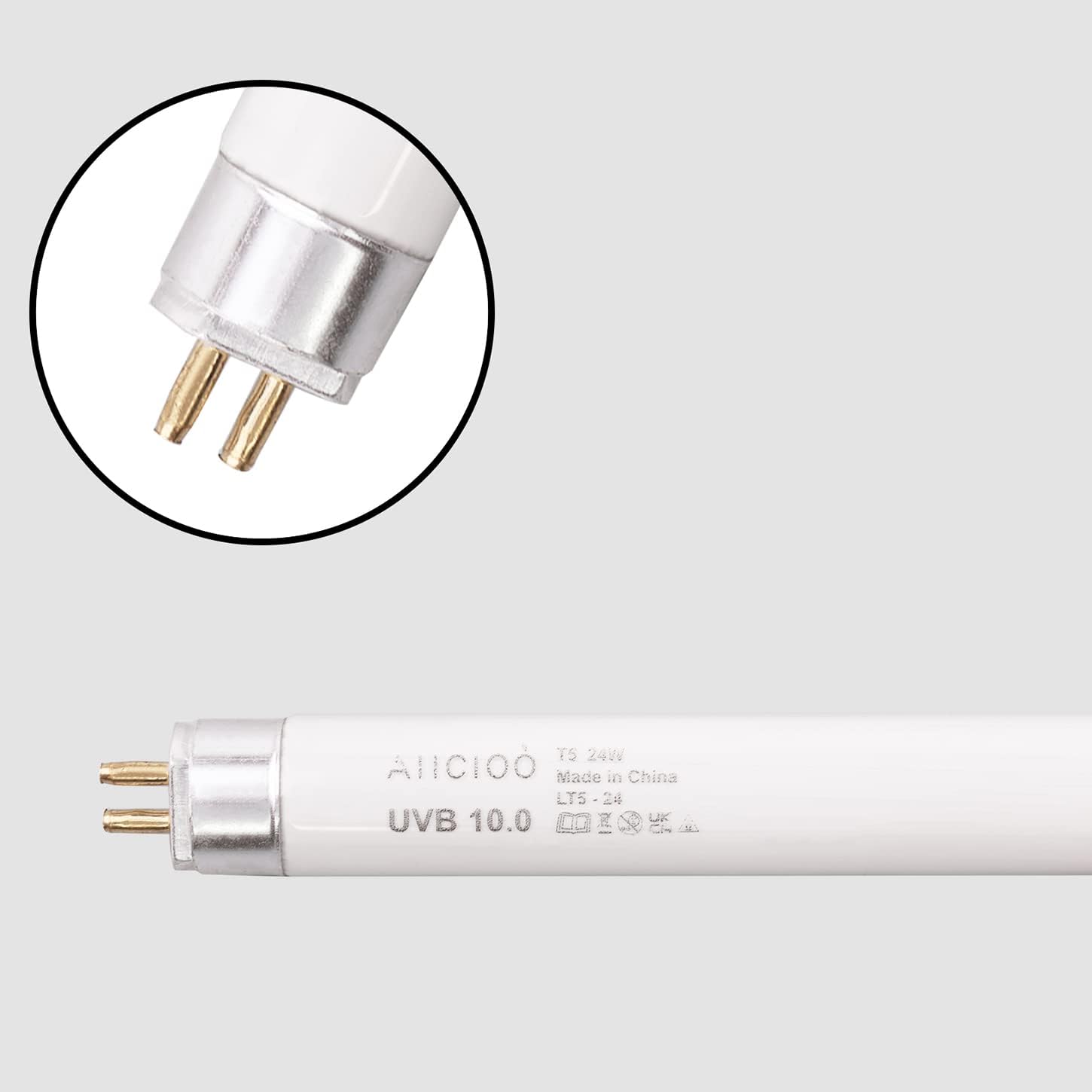 Aiicioo 2 Pack T5 HO 10.0 Reptile UVB Light 24W - Desert 22" UVA UVB Fluorescent Lamp Tube UVB Lighting Bulb for Tortoises Lizard Bearded Dragon Chameleon Turtles - image 2