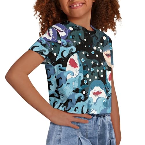 Girls Shirt for Kids Size 10-12 Short Sleeve Shirts Crop Tee Top Clothes Cute Outfits4