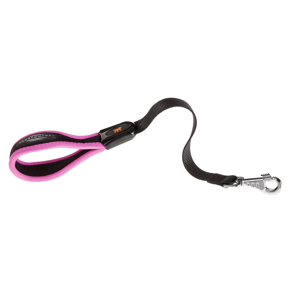 Ferplast ERGOFLUO GM Ergonomic Dog Lead - Secure Grip with Soft Padding - Anti-Abrasion - Extra-Resistant Finished Seams - Italian Design - 55 x 2.5 cm, Pink