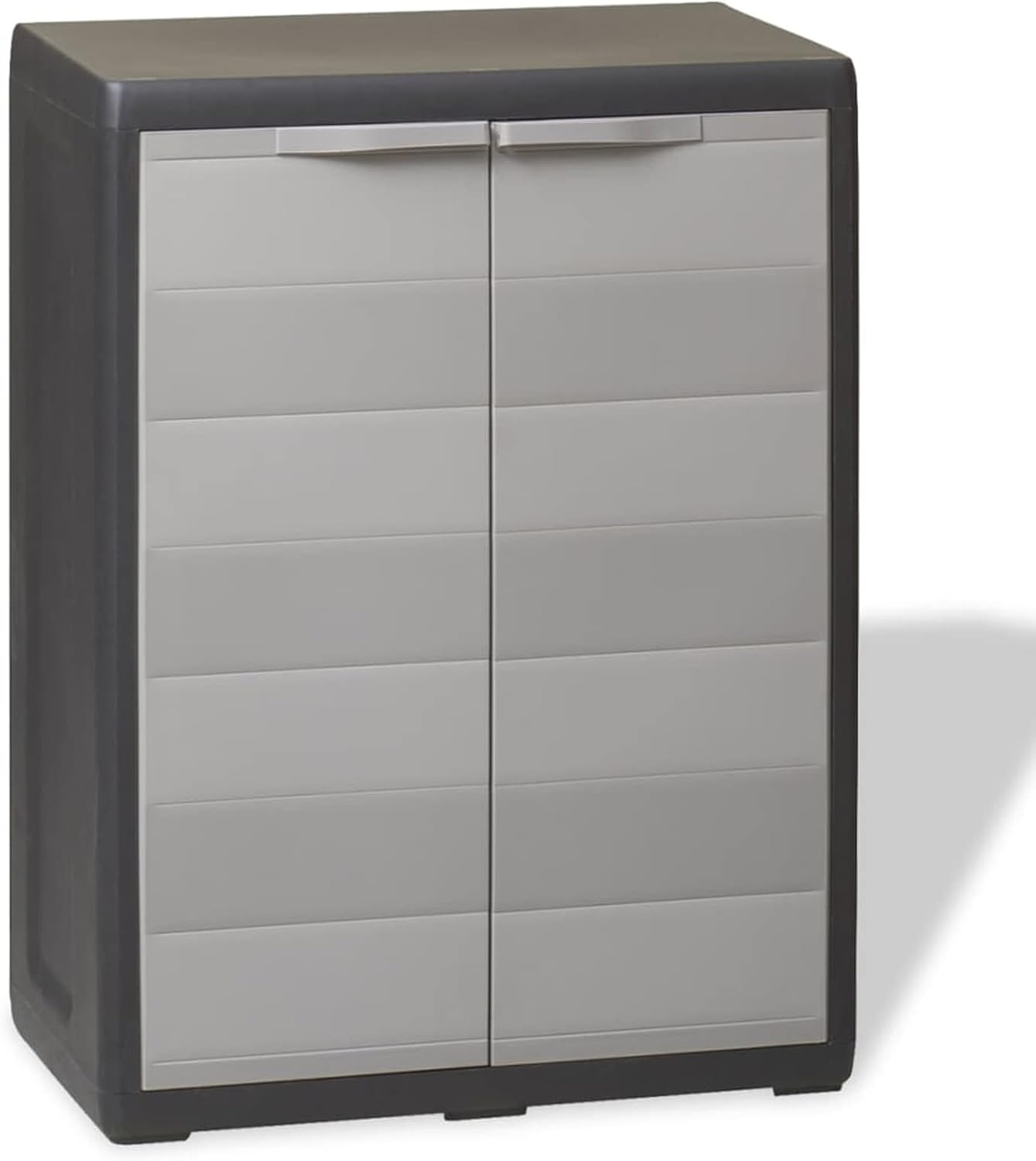 BaraSh Armoire de Rangement de Jardin avec 1 étagère Noir et Gris