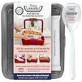 Fancy Panz - Platinum Premium Aluminum Foil Pan Carrier with Lid & Hot/Cold Pack - Elevated Food Serving Tray - Portable Casserole Carrier with Lid - Made in the USA Hosting Essentials
