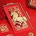 Patemby 36Pcs Chinese New Year Red Envelopes, 12 Gold Embossed Horse Patterns Chinese Lunar New Year Red Packet, Bulk Horse Year Lucky Money Envelopes for All Occasion (Horse)