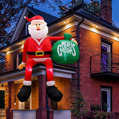 GUDELAK 8FT Inflatable Santa: The Ultimate Climbing Claus for Your Yard!