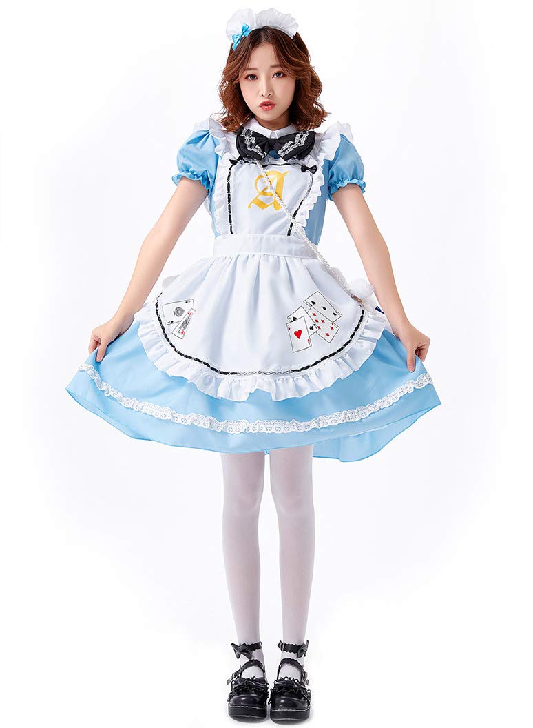 Amazon.co.jp: アリスメイド服 コスプレ 衣装 髪飾り付属 ワンピース