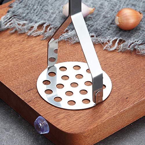 Image of Berglander Stainless Steel Potato Masher, Heavy Duty Food Masher, Silver