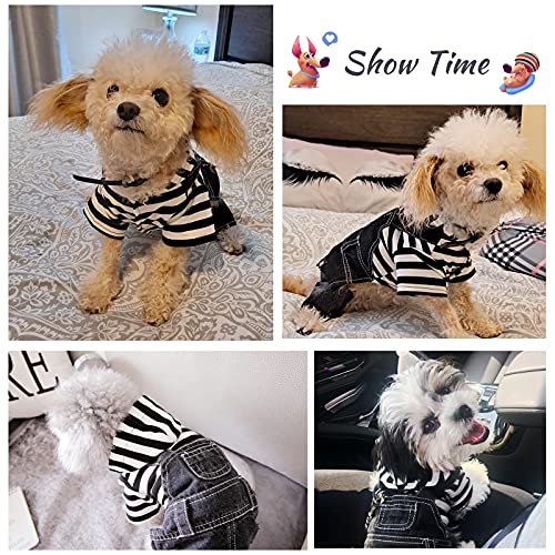 Sild Pet Denim Jumpsuit Dog Jeans Hoodies Cool Blue Coat Medium Small Dogs Classic Jacket Puppy Blue Vintage Washed Vests (Xxl, Black) #TOP4