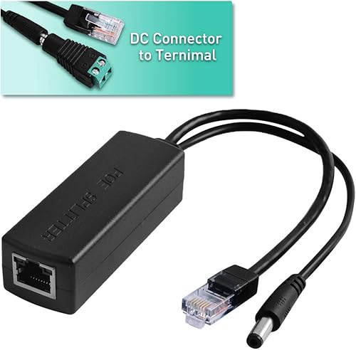 Miniatura 4 de GeeekPi Divisor PoE Gigabit, adaptador Ethernet de 48 V a 12 V, compatible con IEEE 802.3af 10/100/1000Mbps PoE Splitter para cámara IP, punto de