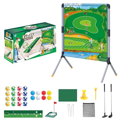 Jeu de golf extérieur avec tapis de putting de haute densité pour adultes