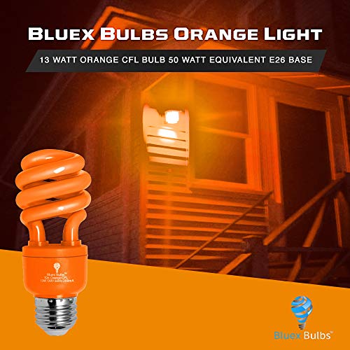image for Bluex Bulbs 4 Pack BlueX CFL Orange Light Bulb 13W - 50-Watt Equivalen