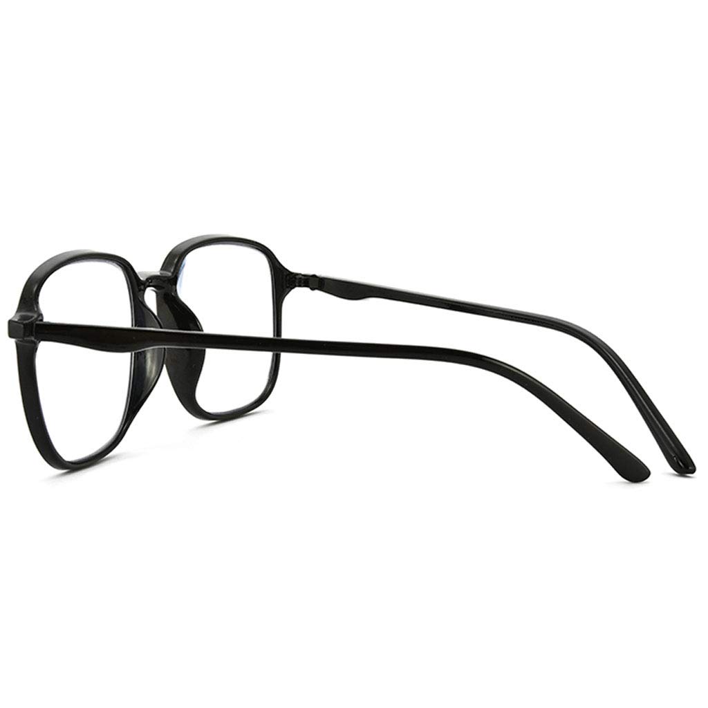 Occhiali da Lettura HD con rettangolo di Lettura con Montatura Ultraleggera TR90 for Montatura Grande Donna Uomo Occhiali da Vista Eleganti Occhiali da Lettura (Color : Black, Size : 1)