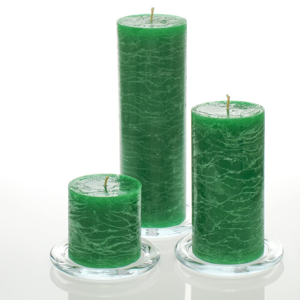 Richland® Pillar Candles Set of 3 (Dark Green Rustic) Unscented