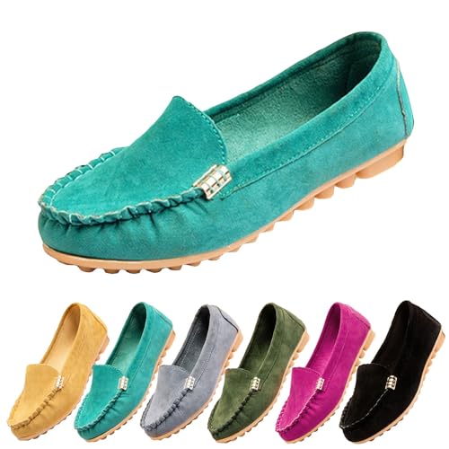 Chaussures femme plates décontractées : baskets confortables effet daim - 5
