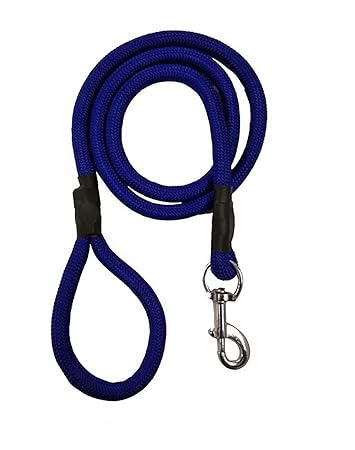 Patch & Marshall Nylon Rope Leash for Medium to Large Sized Dogs, Extra Large (XL), 5 Ft, Blue - 15mm Training Leash Heavy Duty Hook