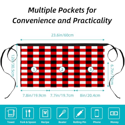 Demi-tablier de cuisine avec poches pour ranger vos ustensiles de chef - 3