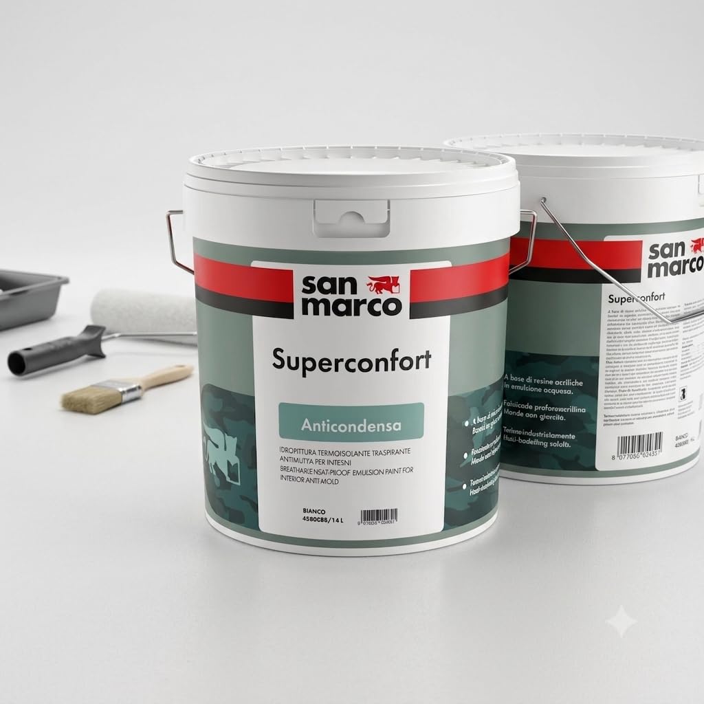 San Marco Superconfort Wandfarbe innen Anti-Kondensation wärmeisolierend atmungsaktiv Anti-Schimmel, weiß