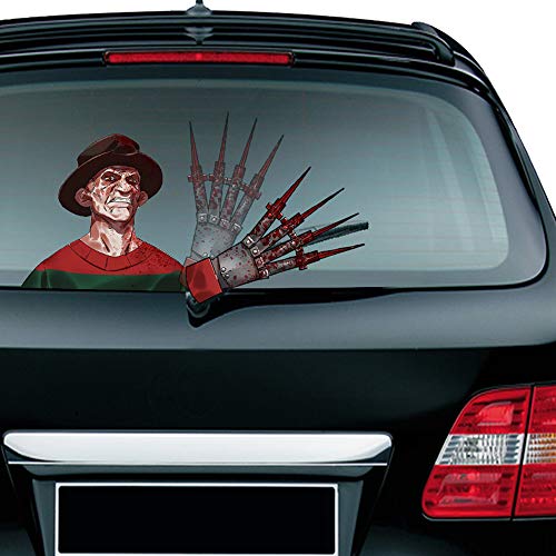Braveking Stickers Voiture, Autocollants Effrayants De Halloween, pour Voiture Styling Pare-Brise Arrière Autocollant De Fenêtre Autocollant Décoration D'essuie-Glace, Réutilisables, Paquet De 2,3 Cover