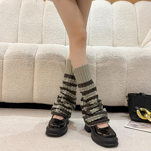 Image of Women Leg Warmer Vintage Striped Leg Socks for Spicy Girls Cute Slim
