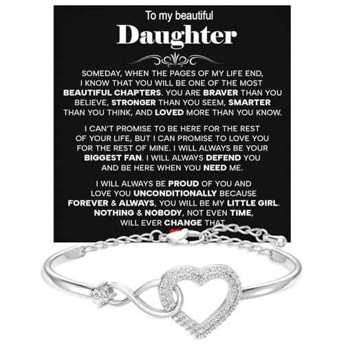 Larvincy To My Daughter Bracelet From Mom & Dad With Heartfelt Message & Elegant Box Jewelry Gift For Women From Mother Father On Graduation Birthday Wedding Christmas & More