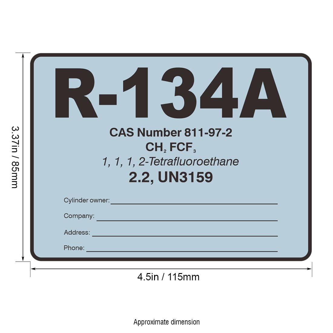 Amazon.com : R134A HVAC/R Labels R-134A Color Coded Refrigerant ID