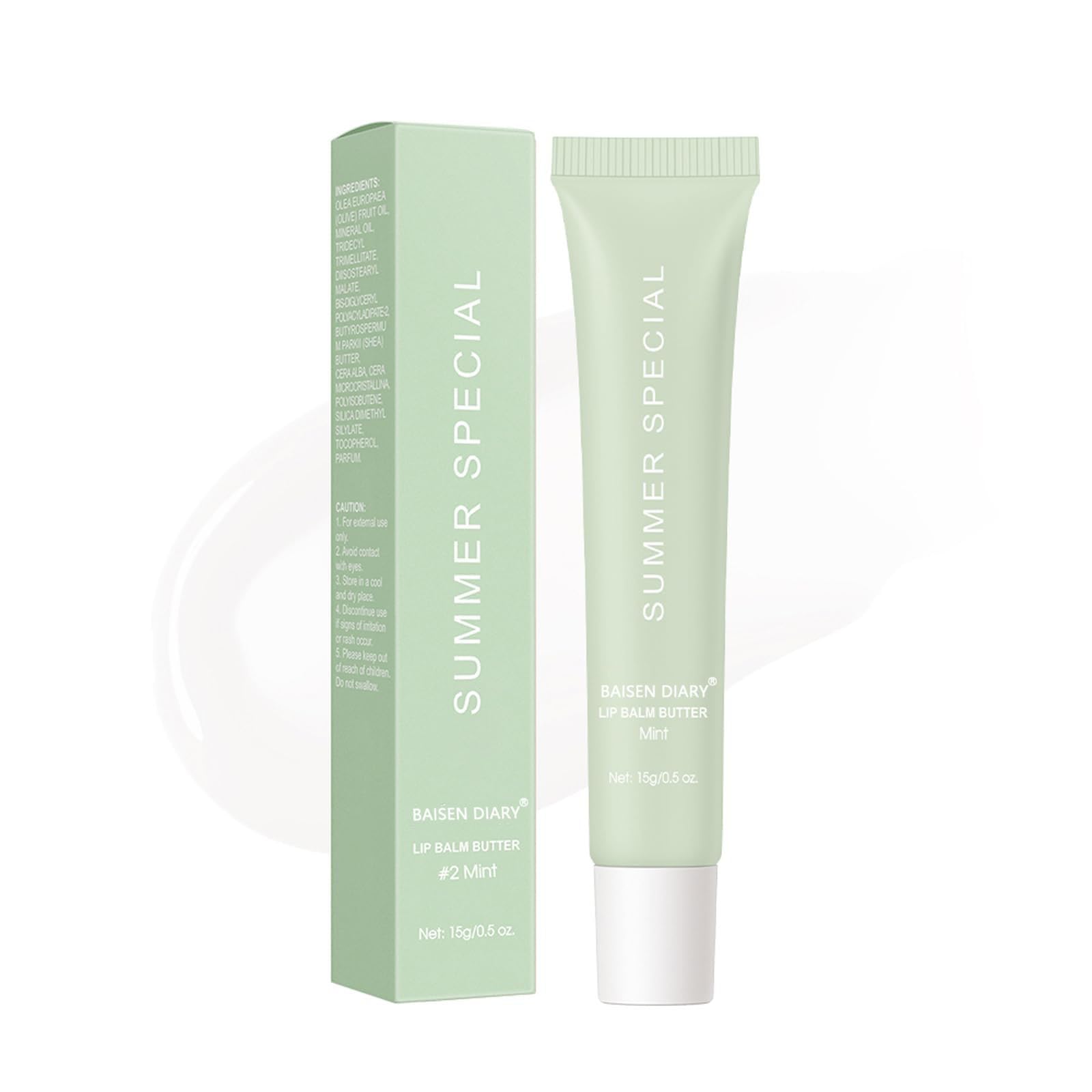 Summer Special Lip Butter Balm - Ultra-Hydrating, Nourishing Lip Care with Natural Ingredients, Shea Butter & Olive Butter, Soothes & Softens Dry Lips (#2 Mint, 0.5 Fl Oz (Pack of 1))