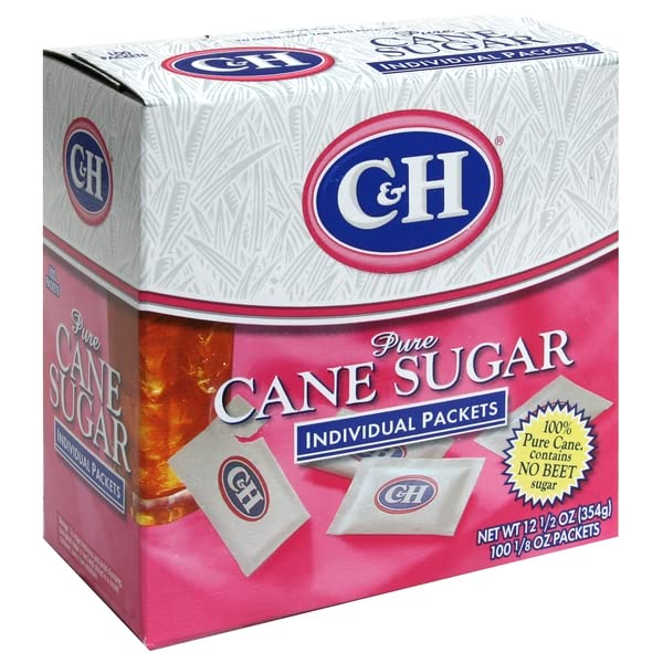 C&H Sugar, Pure Cane Sugar Individual Packets, 100 Count