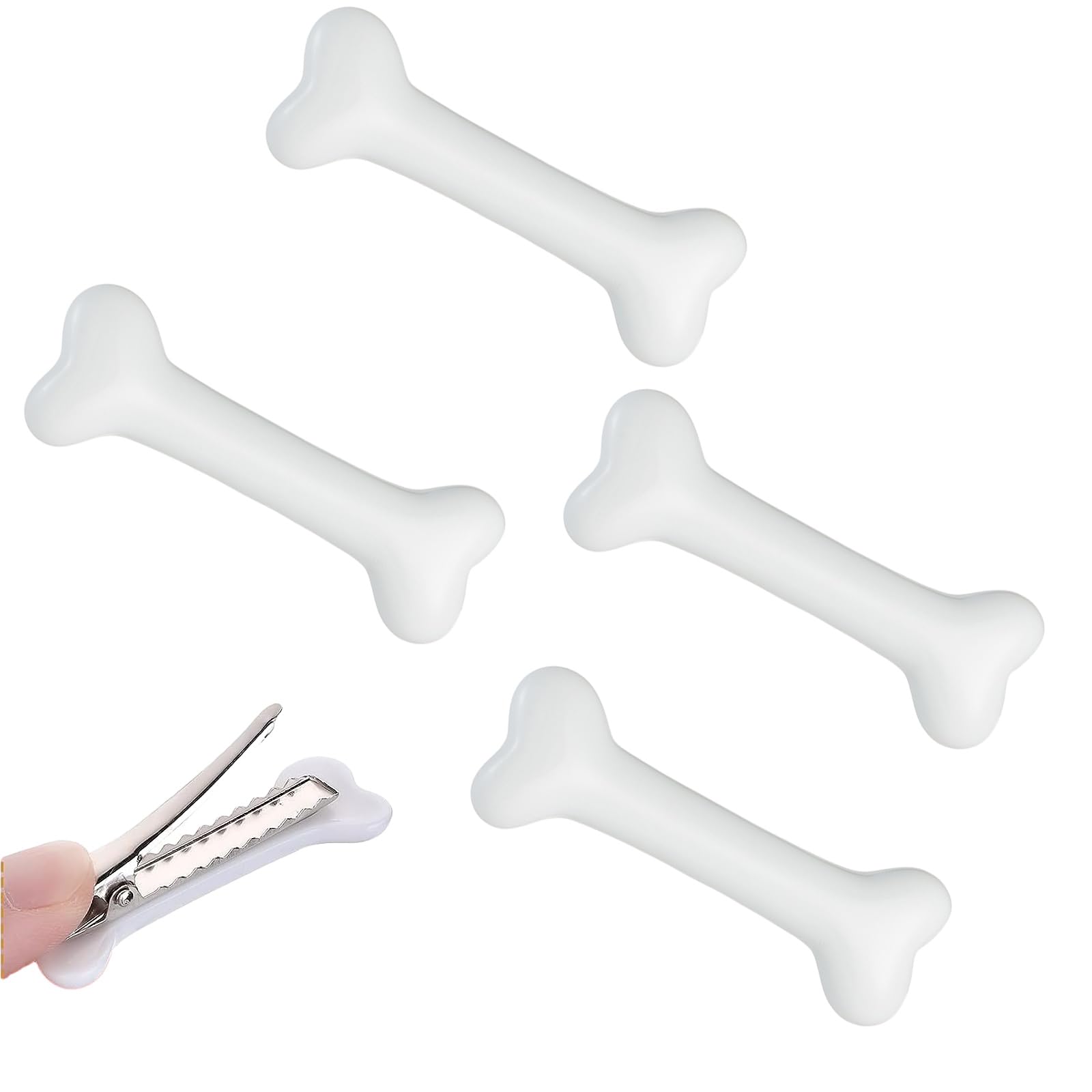 4PCS Halloween Bone Hair Clips Christmas Bone Hair Clip HairPins Side Hair Clip Accessories Halloween Cosplay Costume Parties Decorative White Bone Hair Clips Barettes for Women Girls