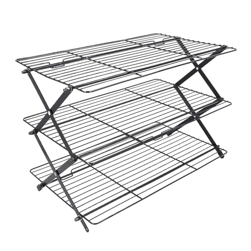 Upgraded Collapsible Cooling Rack, Stackable Roasting Cooking Drying Wire Cooling Rack for Cookies Baking for Women, Iron Cooking Baking Wire Cakes Tool