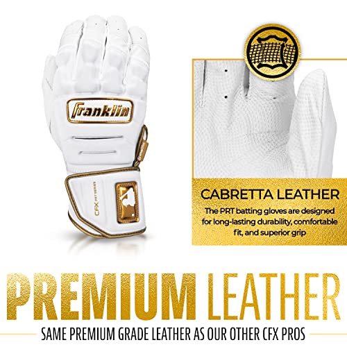 Franklin Sports CFX Pro PRT Batting Gloves - Small - White + Gold - image 3