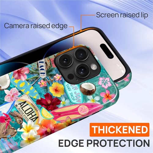 Coque iPhone 14 Pro Max antichoc de qualité militaire, design de luxe tropical - 5