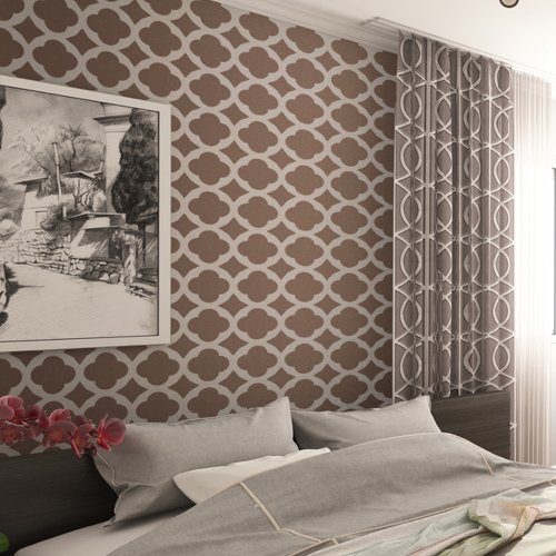 J BOUTIQUE STENCILS Wall Stencil Moroccan Tiles Pattern -Set(2 Sheets)- for DIY Decor Painting, Large Scale