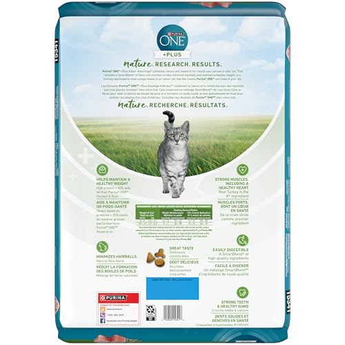 Purina ONE +Plus Dry Cat Food, Indoor Advantage Turkey - 7.2 kg Bag - Image 4