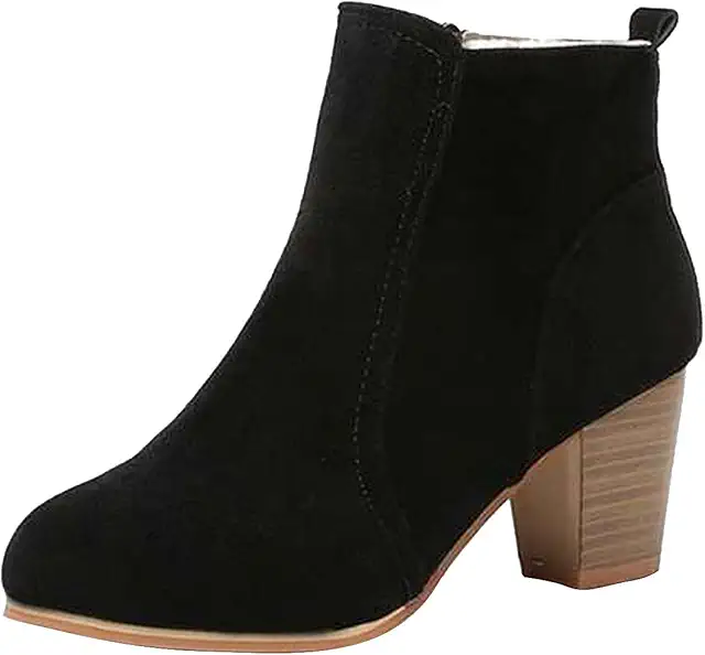 Bottes Chelsea Femme à Talons Chunky - Bottes à Semelles Compensées Chaudes